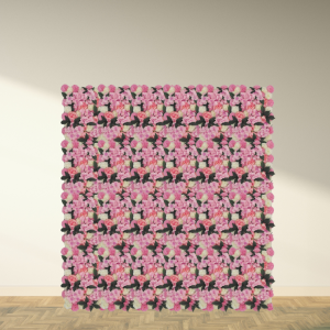 Pink Rose and Peonies Flower Wall