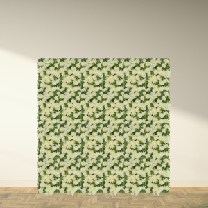 Ivory Rose and Hydrangea Flower Wall with Eucalyptus